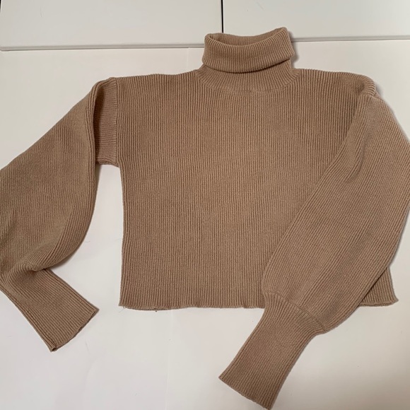 Gently used junior turtleneck sweater, size large, tan color - Picture 1 of 6